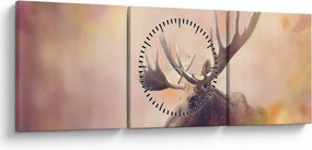 Obraz - Las w jesiennych liściach (z zegarem) (90x30 cm)