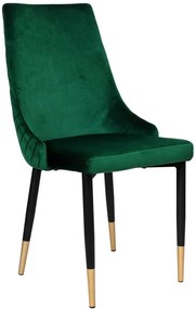 Zielone krzesło glamour z pikowanym tyłem - Ledar
