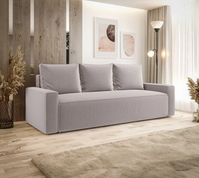 Jasnobeżowa sofa rozkładana z pojemnikiem E2-S88