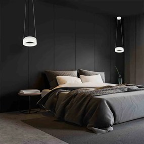 LAMPA WISZĄCA RING 12W LED, okrągły, biały, pojedynczy, jedna lampa