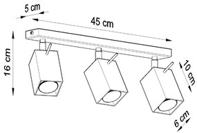 Szara lampa punktowa 6x45 cm Toscana – Nice Lamps