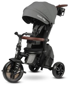 QPlay - Dziecięcy trójkołowy rowerek 7w1 COMFO MAX, szary