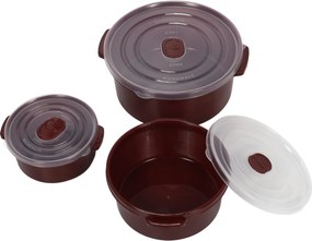 Pojemniki na żywność do mikrofalówki, okrągłe, 3 różne rozmiary