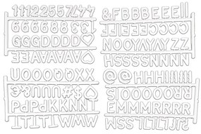 Białe litery na pudełka do przechowywania 11.5x20x3 cm – Homéa