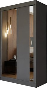 Szafa Przesuwna GRAZIA 120 cm z Lustrem Szafa Dwudrzwiowa Szara