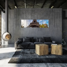 Obraz - Kolorowa wieża Eiffla (170x50 cm)