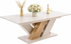 Nowoczesny stół rozkładany kaszmir + dąb S3-T34