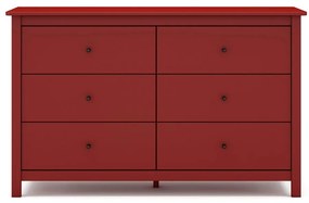 Czerwona niska komoda z drewna sosnowego 130x80 cm Misti – Marckeric