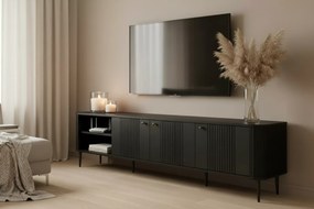 Szafka RTV Vesper 3D 187 cm - czarny / czarne nogi