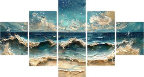 Obraz - Malowanie morza (125x70 cm)