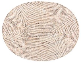 Biała rattanowa mata stołowa Tiseco Home Studio, 30x40 cm
