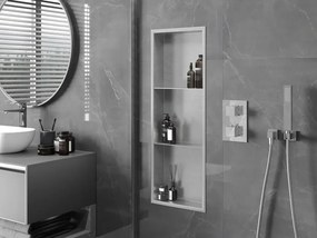 Mexen X-Wall-R półka wnękowa z kołnierzem i półką 90 x 30 cm, inox - 1910903010S