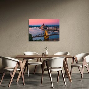 Obraz na szkle - Panorama miasta, Budapeszt, Węgry (70x50 cm)