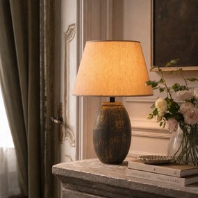 Szara/beżowa lampa stołowa z tekstylnym kloszem (wysokość 46 cm) Yakamoz – Opviq lights