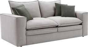 Kanapa 3-osobowa z jasnoszarą tapicerką - PORALO