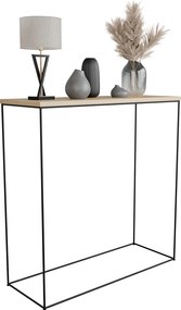 Modernistyczna konsola do przedpokoju dąb lancelot + czarny  F6-T05