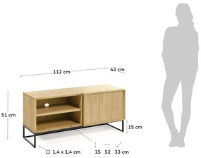 Szafka pod TV w dekorze dębu 112x51 cm Taiana – Kave Home