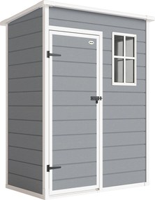 Outsunny Szopa na narzędzia z tworzywa sztucznego 1,14m² 151 x 92 x 193cm Szopka z dachem pochyłym Okno Szary