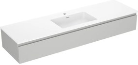 Mexen Orio szafka łazienkowa 160 cm z umywalką Otis, 1 szuflada, szara mat/biała mat - 91A10-16023-1-BF62-W18M01