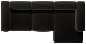 Czarny narożnik (prawostronny/z szezlongiem) Bergano – Cosmopolitan Design