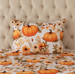 Poszewka na poduszkę z mikrofibry FLOWERS AND PUMPKINS 50x70 cm, pomarańczowy