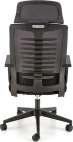 Obrotowe krzesło Fabio z oparciem i zagłówkiem z siatki