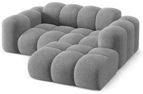 Jasnoszary narożnik z tkaniny szenilowej (prawostronny/z szezlongiem) Treno – Cosmopolitan Design