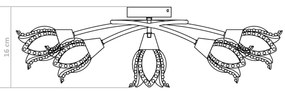 Lampa sufitowa z kloszami w kształcie kwiatów - EX203-Telva