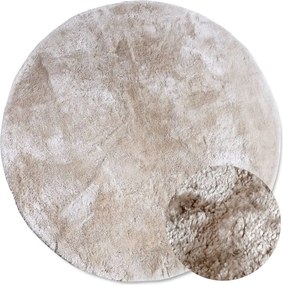 Dywan Cosy Shaggy Kremowy Elle Decoration Koło – miękki, wysoki włos 200 cm x 200 cm Certyfikat Oeko-Tex