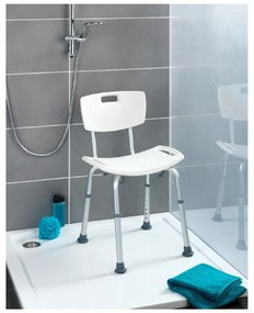 Taboret z oparciem pod prysznic Wenko Stool With Back, 54x49 cm