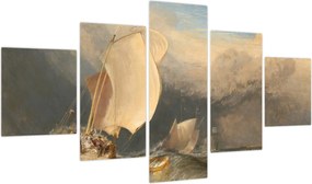 Obraz - William Turner, Fishing Boats with Hucksters Bargaining for Fish, reprodukcje (125x70 cm)
