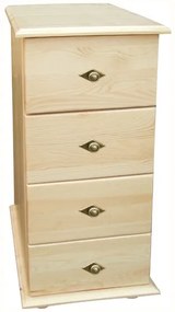 Wąska komoda drewniana KDM-4 z szufladami, sosna