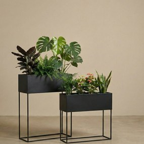 Kwietniki loft metalowe podłużne TINO, 2 stojaki