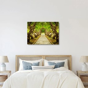 Obraz na szkle - Żywy tunel plumerii (70x50 cm)
