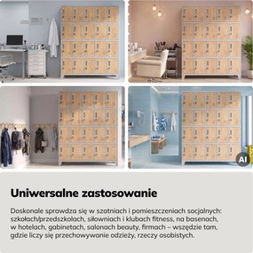 Szafa skrytkowa socjalna BHP szara / dąb sonoma, 1360x1720x450 mm: ROBERT Eco Design