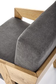 Fotel wypoczynkowy Freedom na dębowym stelażu