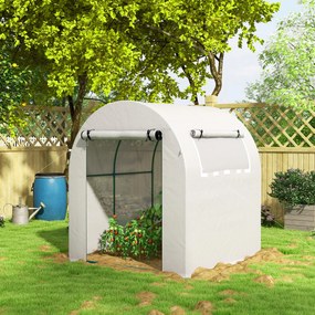 Outsunny Szklarnia, przenośny dom dla roślin ze stalowym stelażem i pokryciem z tworzywa, Biały | Aosom PL