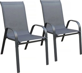 Fotel ogrodowy "Cordoba" z tkaniny tekstylnej – Phoenix – zestaw 2 szt. – antracyt