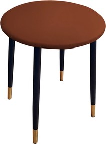 Taboret TRIX stelaż metalowy STOŁEK LOFT : Kolor nogi - Czarno-złota stożek, Kolor tkaniny - EKO-SKÓRA - 3D, Typ tkaniny - Eko-skóra