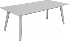 Stolik ogrodowy aluminiowy beżowy 120x60x43 cm lekki wytrzymały tarasowy