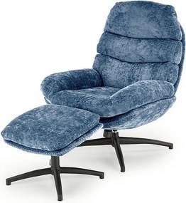 Fotel DARIO niebieski z podnóżkiem