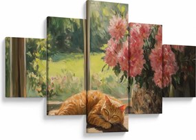 Obraz - Kot na oknie (125x70 cm)