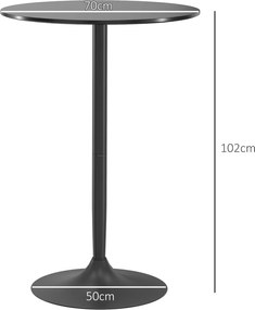 HOMCOM Stolik barowy stojący, stół dla 2 osób, 70 x 70 x 102 cm, czarny | Aosom PL