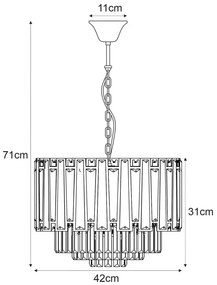 Srebrny okrągły żyrandol kryształowy - S876-Havis