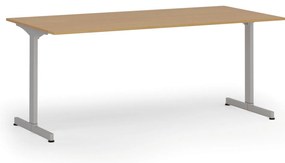 Biurko PRIMO BETA, 180x90 cm, szara podstawa, buk