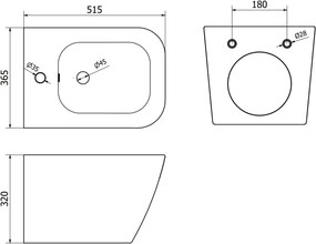 Mexen Madox bidet wiszący, czarna mat - 35155170