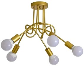 Lampa sufitowa metalowa loft supła wisząca AT42-5SZ-Złoto