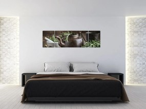 Obraz - Czajniczek z rozmarynem (170x50 cm)