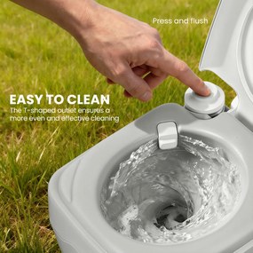 HOMCOM Przenośna toaleta kempingowa, maks. obciążenie 147 kg, 20L, do kempingu, wędrówek, podróży, wędkowania, 41,5 x 36,5 x 42 cm, szara | Aosom PL