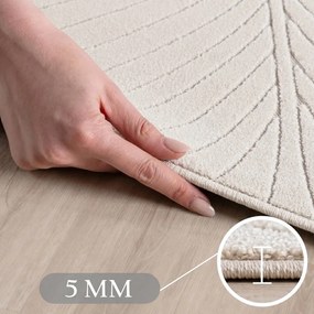 Dywan uniwersalny Nova 3D Liść kremowy 80 cm x 250 cm